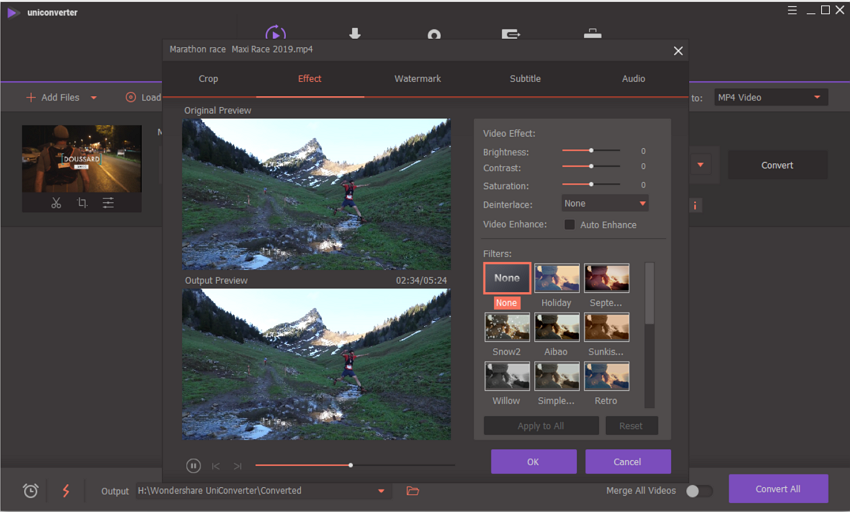 add effects to video using UniConverter windows